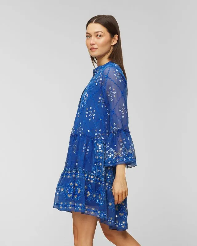 Abito Juliet Dunn Mosaic Flared Sleeve Dress