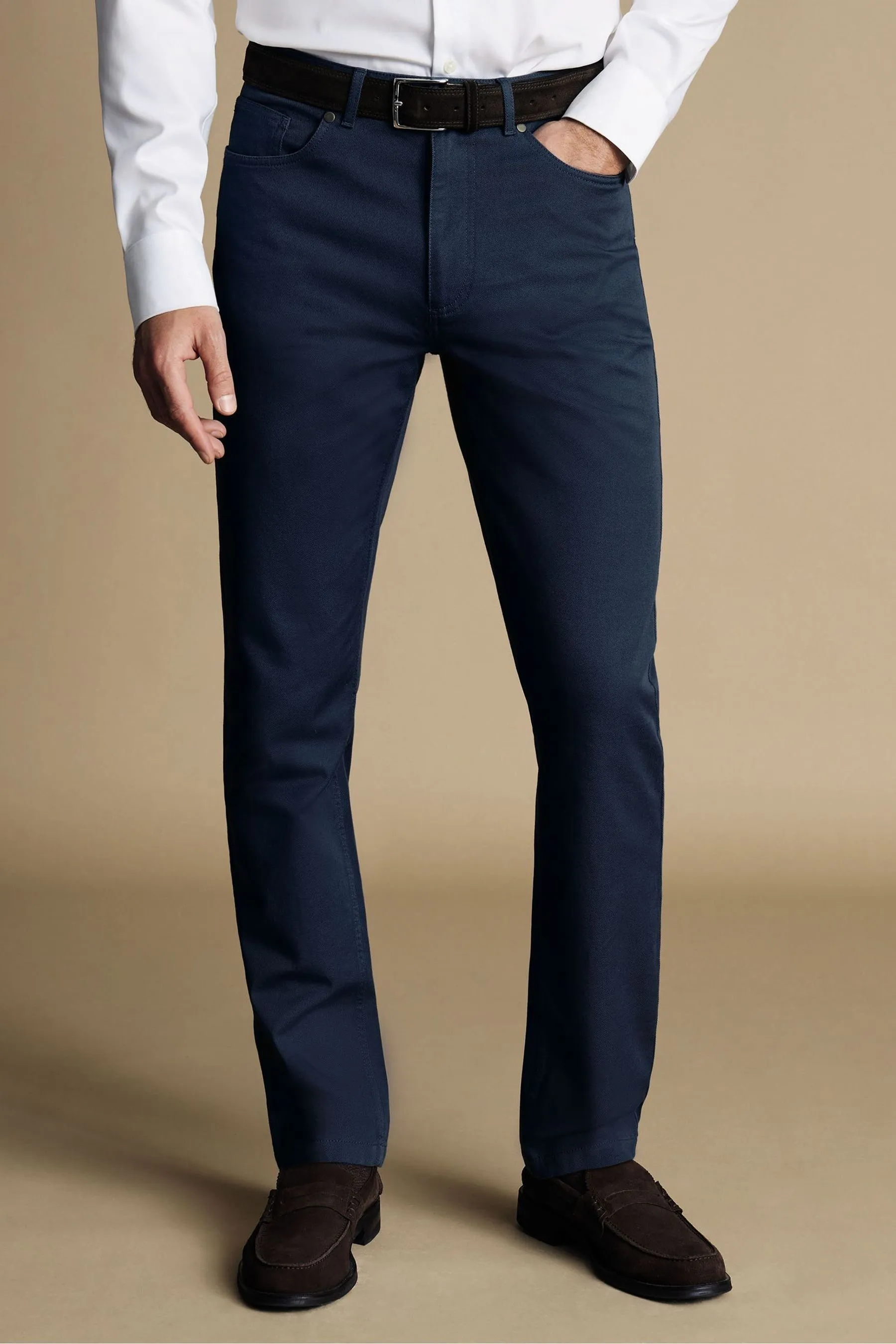 Charles Tyrwhitt - Vestibilità attillata / Slim Jeans in twill con 5 tasche