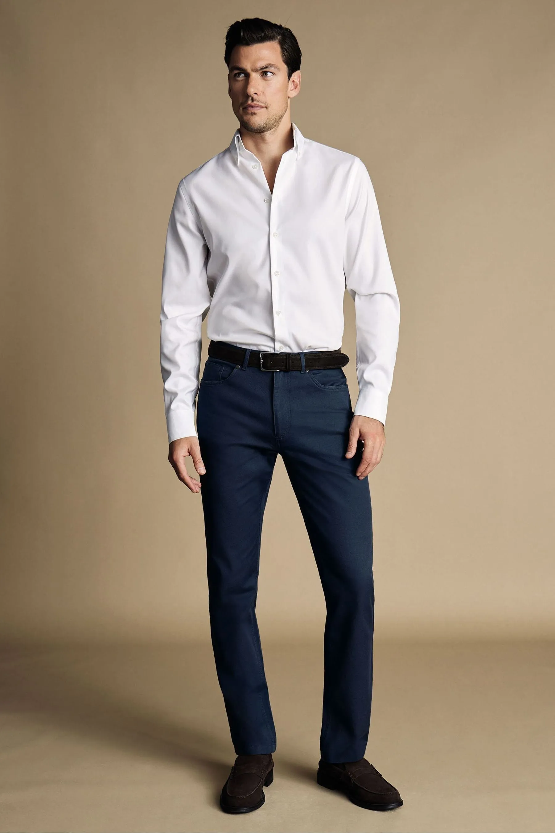 Charles Tyrwhitt - Vestibilità attillata / Slim Jeans in twill con 5 tasche