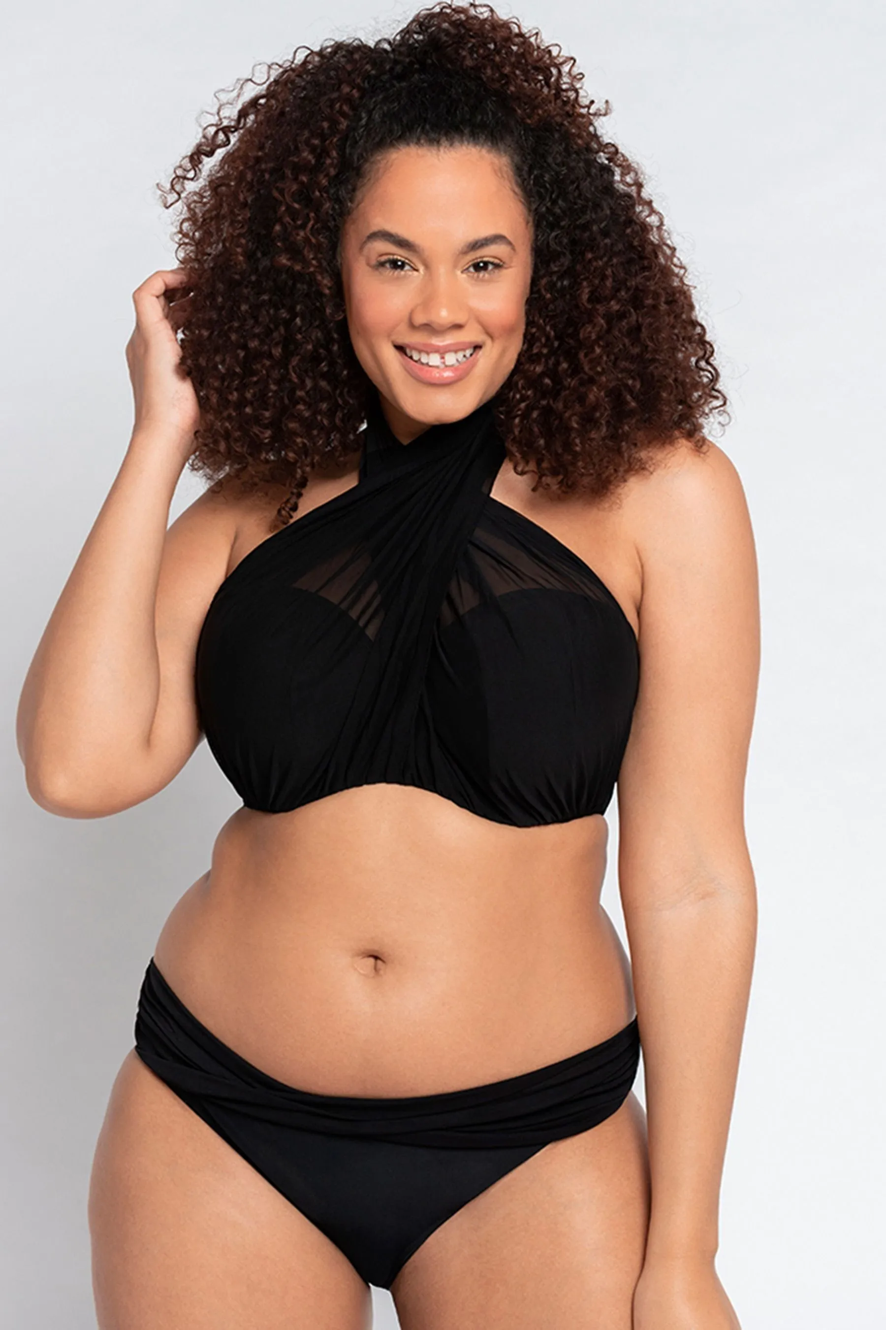 Curvy Kate Nero - Wrapsody - Bikini a fascia multiposizione senza spalline