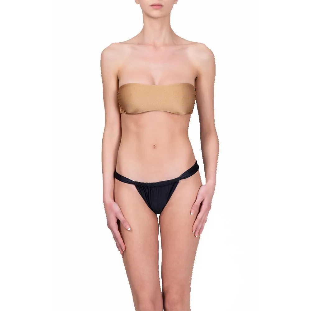 Effek Bikini Top Fascia Oro Nero Donna