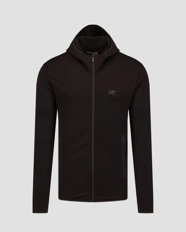 Felpa softshell nera con cappuccio da uomo Arcteryx Kyanite