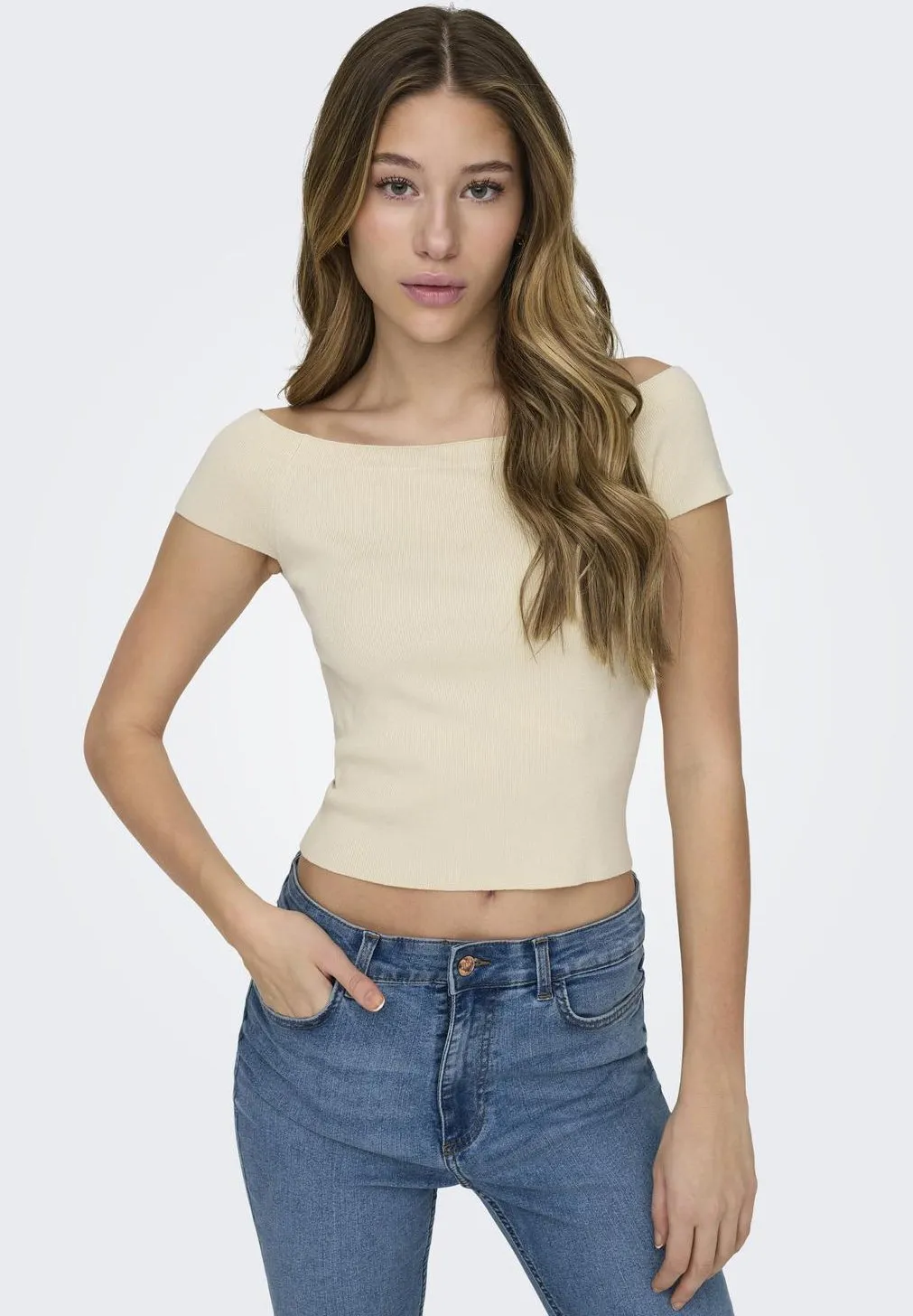 JDYCIRKELINE OFF SHOULDER - T-shirt basic