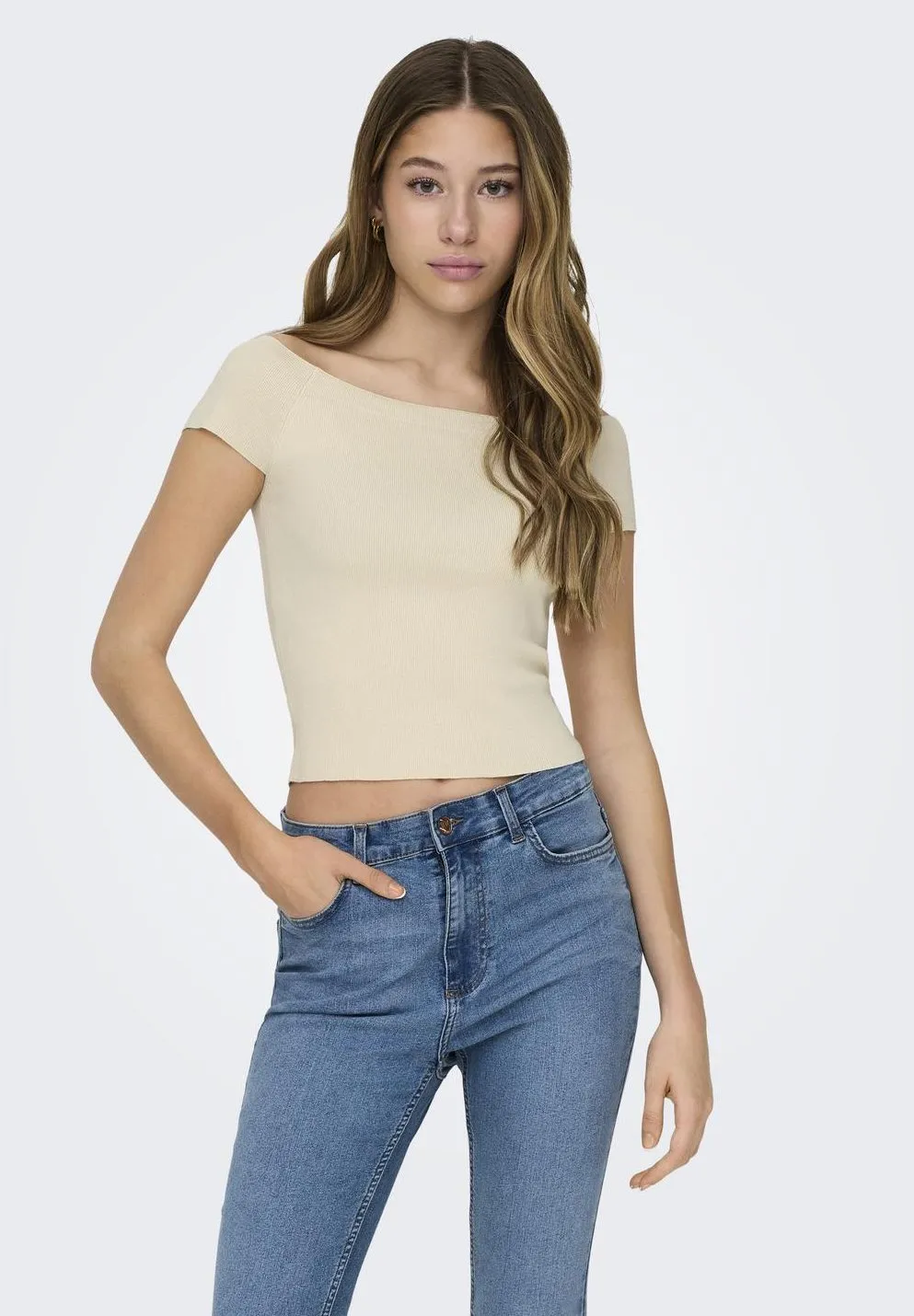 JDYCIRKELINE OFF SHOULDER - T-shirt basic