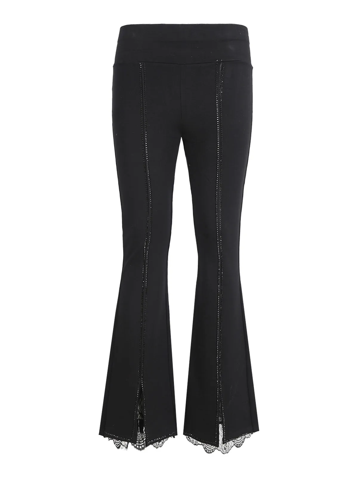 Jeans Louise Francoise Pantalon évasé femme élégant avec strass