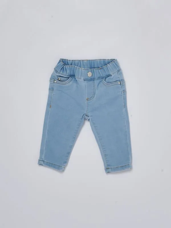 Jeans neonato Liu Jo in misto cotone stretch Denim Blu