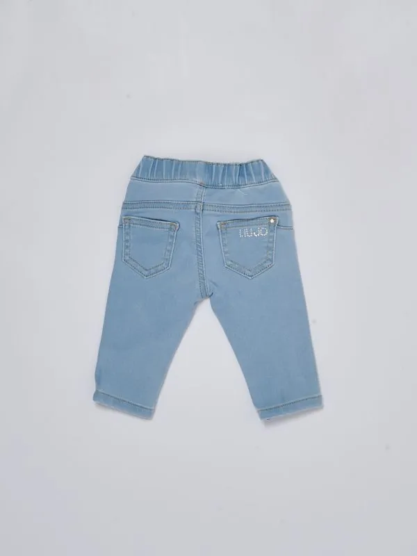 Jeans neonato Liu Jo in misto cotone stretch Denim Blu