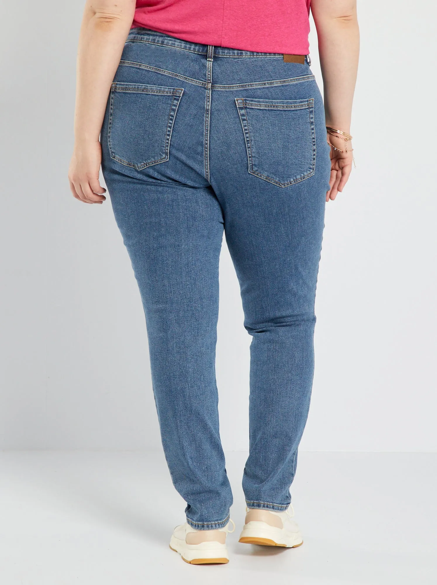 Jeans slim a vita alta - L28 - BLU