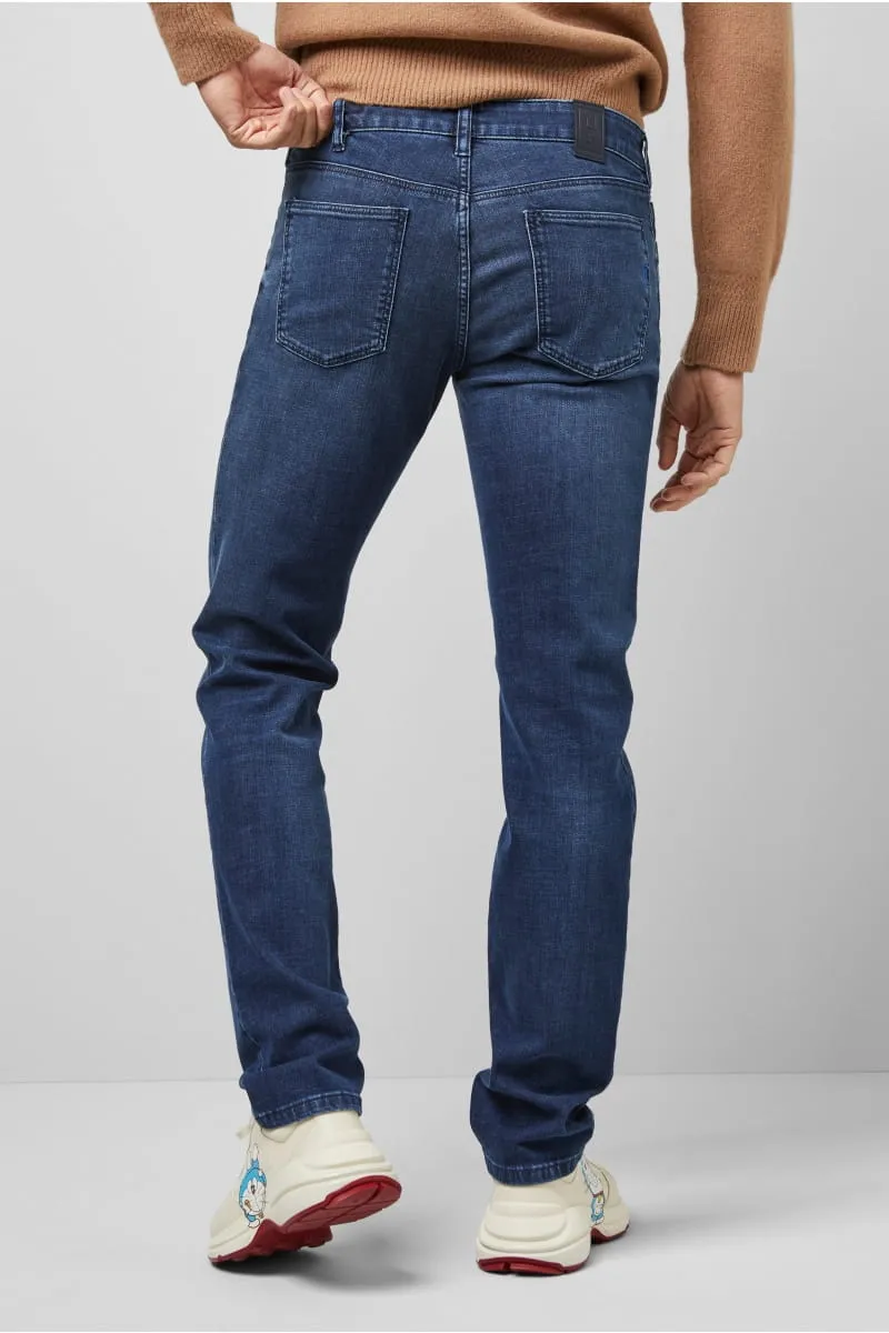 Jeans slim fit dark blue stone washed m5 by meyer