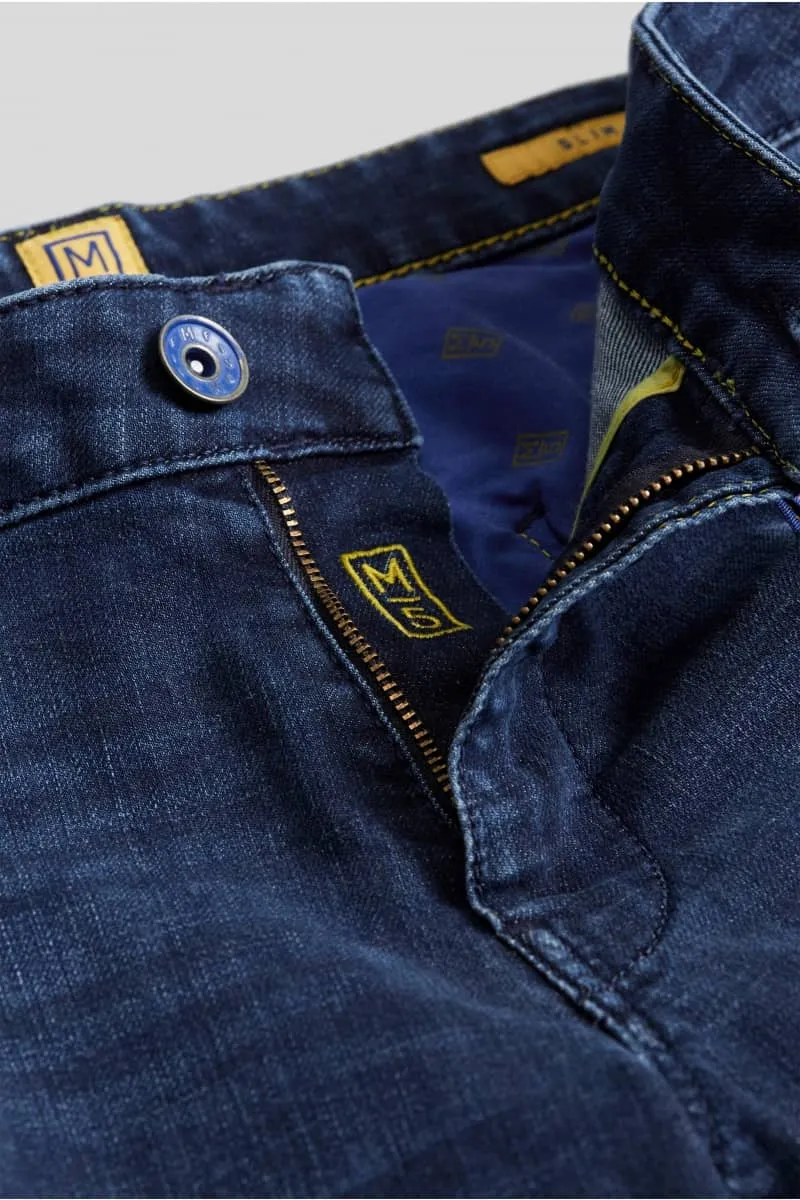 Jeans slim fit dark blue stone washed m5 by meyer