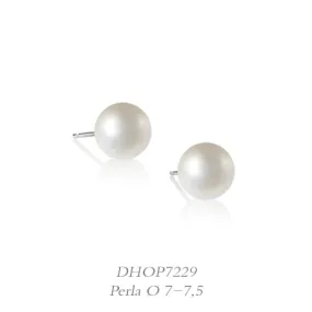 LUCE DI DONNAORO Orecchini di Perle Selene 7-7.5mm in Oro Bianco 18kt