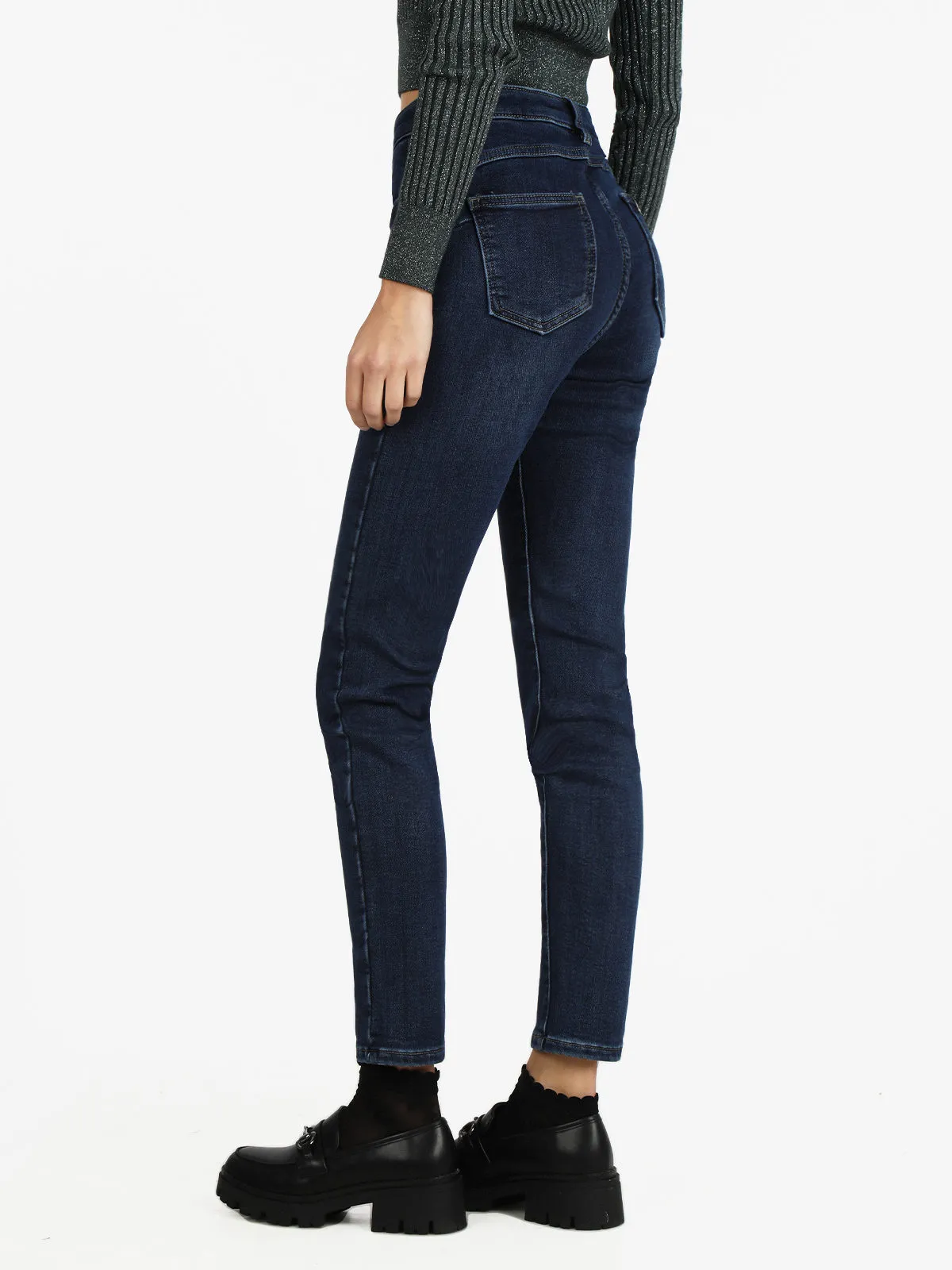 M.B.J Fashion Jeans Jean femme coupe slim avec intérieur chaleureux