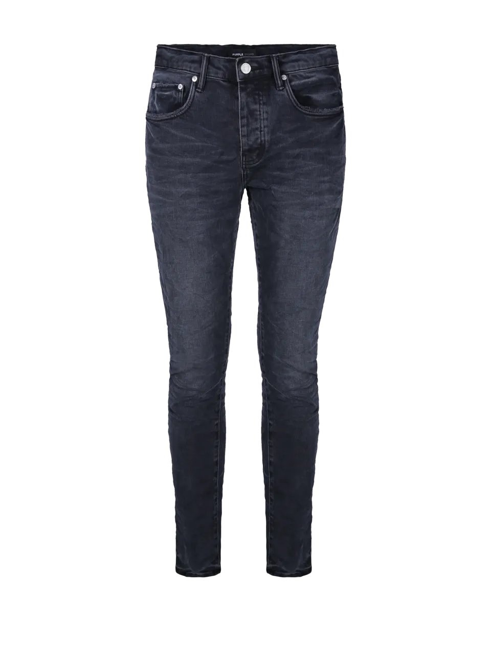 MEN PURPLE BLACK COTTON OVERDYE SLIM JEANS