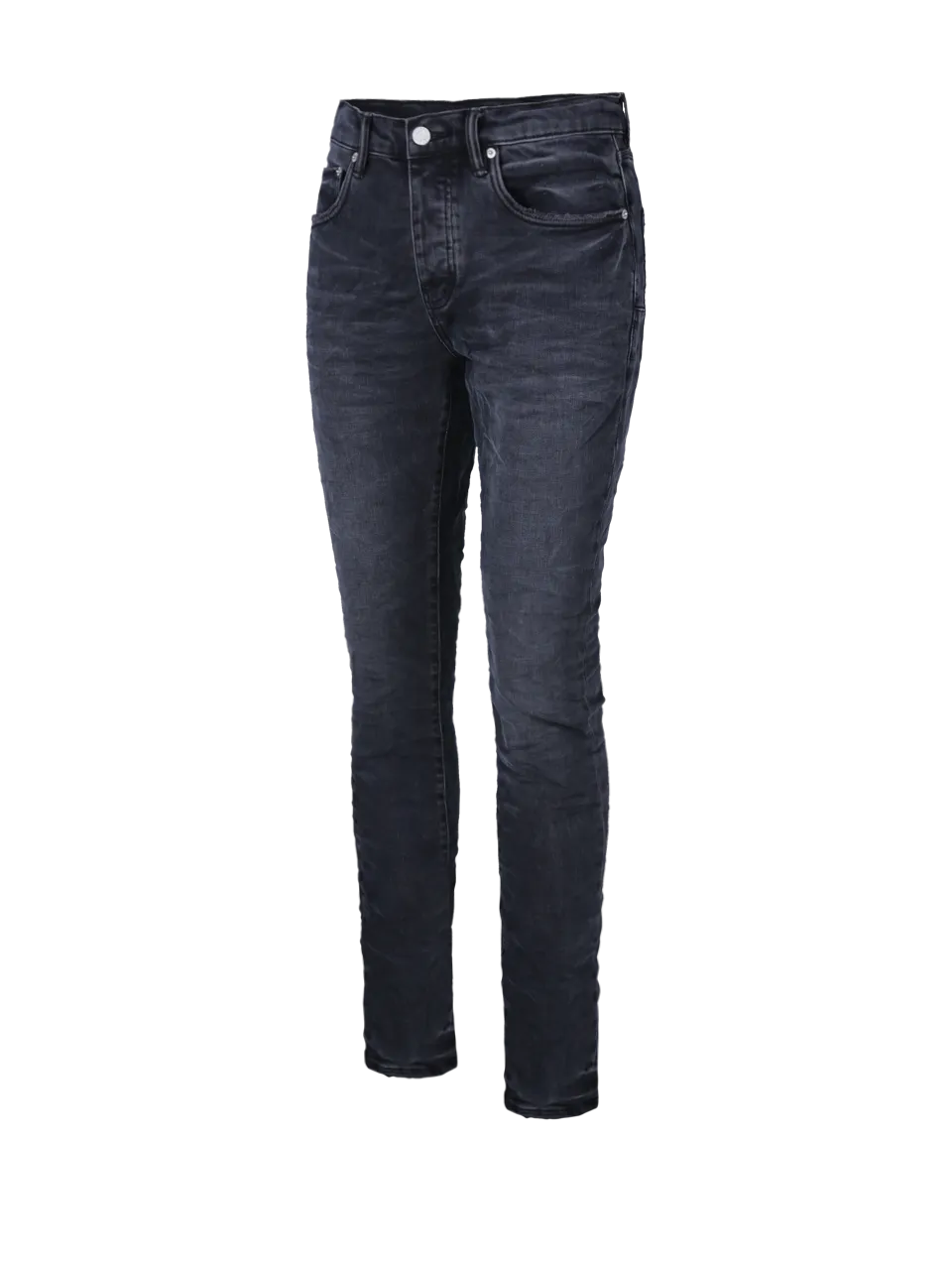 MEN PURPLE BLACK COTTON OVERDYE SLIM JEANS