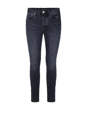 MEN PURPLE BLACK COTTON OVERDYE SLIM JEANS