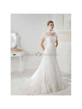 MIA - Strapless Chapel train Organza Wedding dress