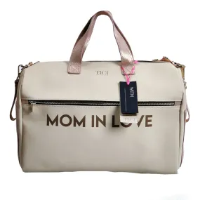 Mommy Bag modello Rose - Borsa Passeggino Avana e Rosa con Nome