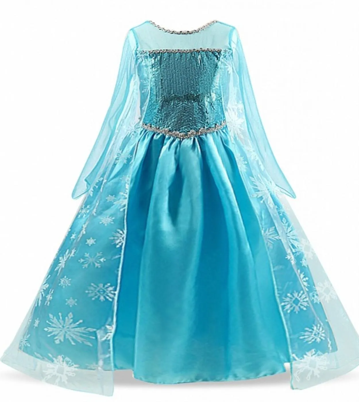 New Fashion Blue Fantasy Dress Baby Girl Dress Birthday Party Snow Dress Queen Costume Elegante abito da principessa carino Tagl