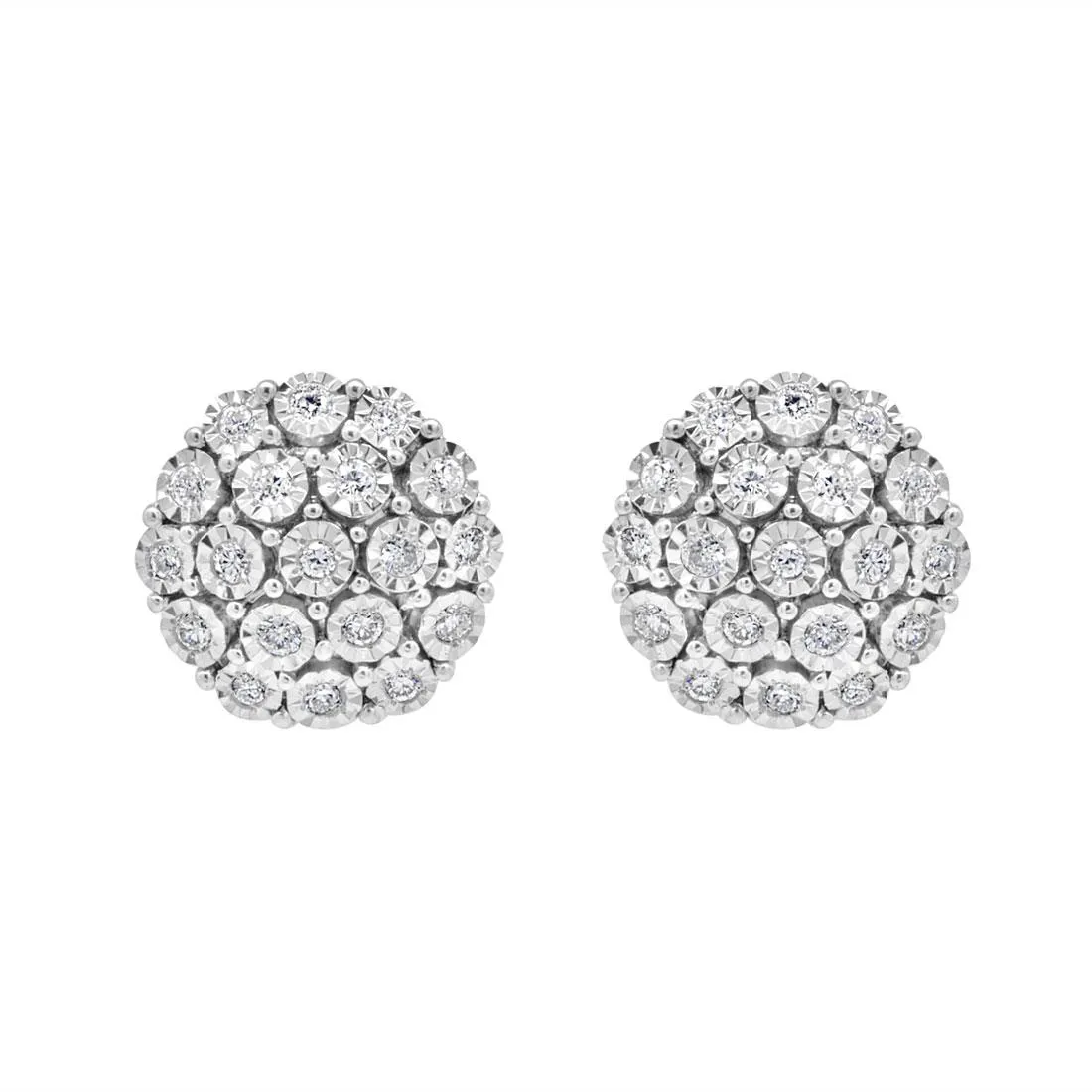 Orecchini in oro bianco con pavé di diamanti 0.20 ct