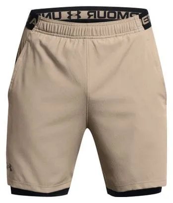 Pantaloncini 2 in 1 Under Armour Vanish Woven Beige Uomo