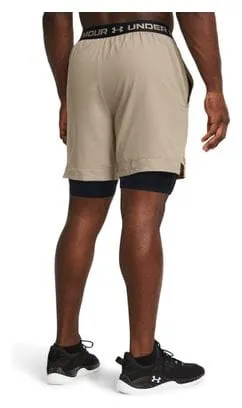 Pantaloncini 2 in 1 Under Armour Vanish Woven Beige Uomo