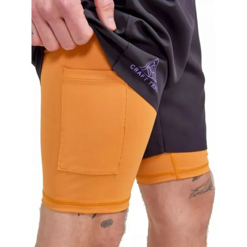 Pantaloncini da trail running Craft PRO Trail 2in1 Shorts M (Slate)