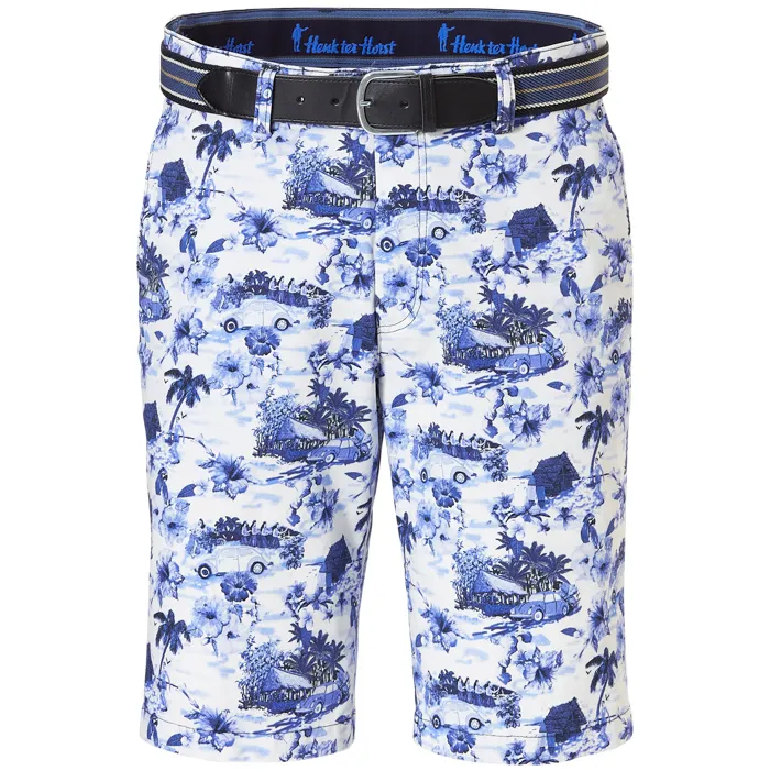 Pantaloncini Henk ter Horst stampa Hawaii Blu