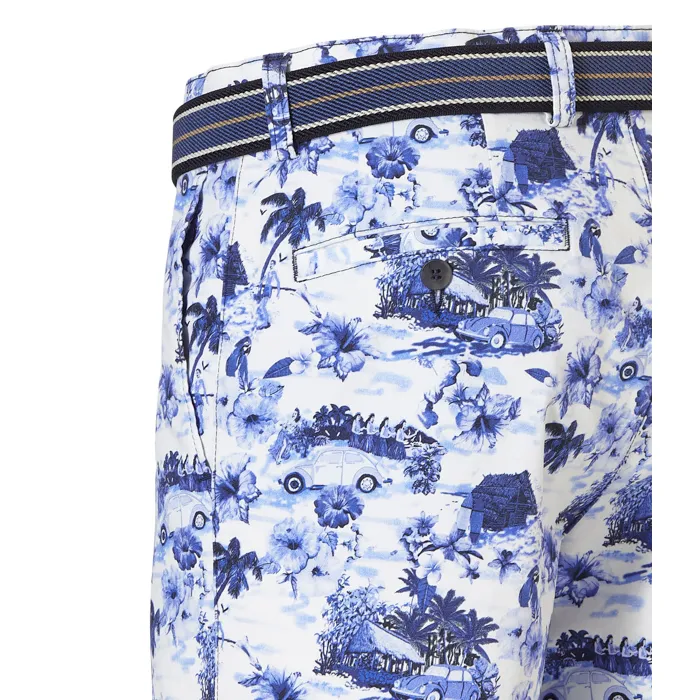 Pantaloncini Henk ter Horst stampa Hawaii Blu