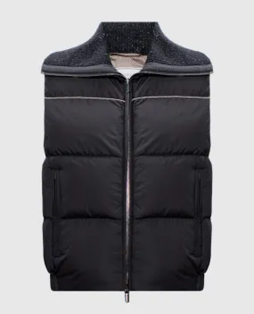 Peserico Gilet in piumino nero con catena monil S03412J6957