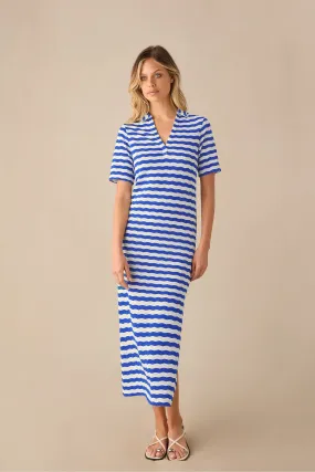 RO&Z Blue - Stripe Knit Collared Dress