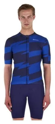 Santini Furia Short Sleeve Jersey Blue