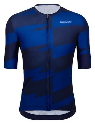 Santini Furia Short Sleeve Jersey Blue