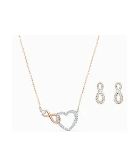 Set collana più orecchini Swarovski Infinity bicolore