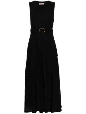 Sleeveless Long Dress With Belt