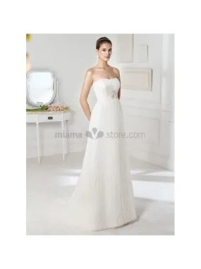 SOPHIA - Sheath Strapless Empier waist Court train Chiffon Wedding dress