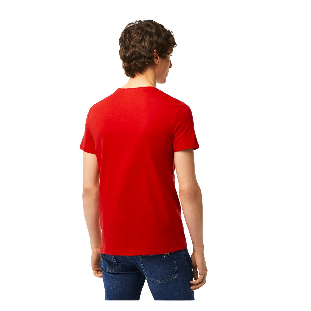 T-shirt Uomo Lacoste Girocollo Cotone Pima Rosso