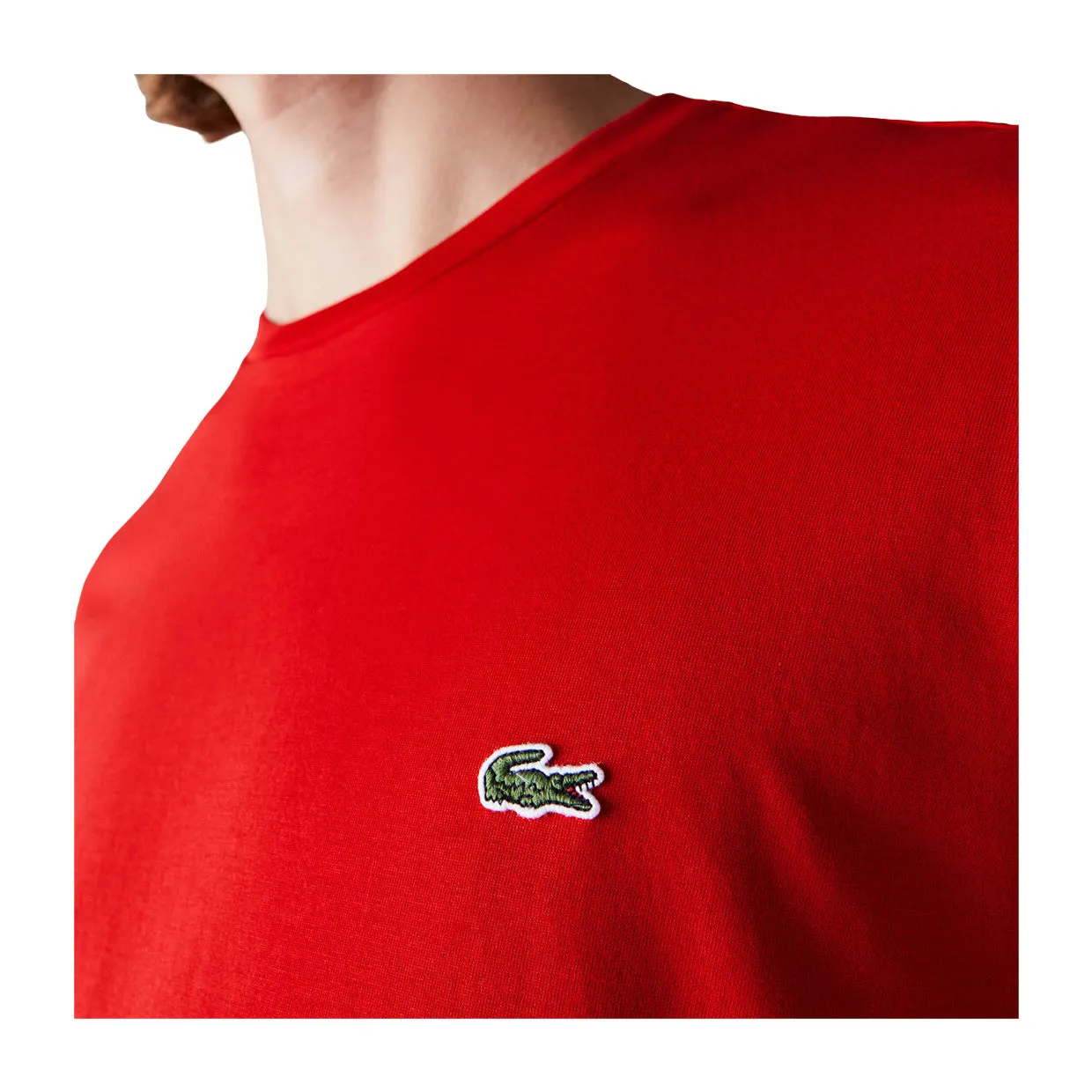 T-shirt Uomo Lacoste Girocollo Cotone Pima Rosso