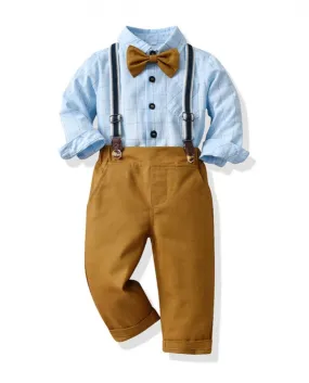 Vendita calda Ragazzi Abbigliamento per bambini Autunno Stile Bambini Set di cotone Manica lunga Top Pantaloni Cintura 3 pezzi I