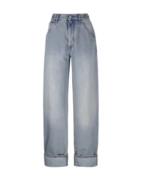 WOMAN DARKPARK BLUE COTTON KHRIS BARREL LEG DENIM JEANS